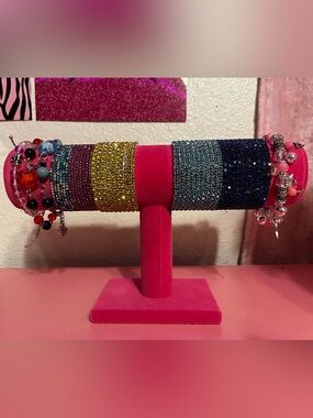 Y2K Mcbling rhinestone stackable bracelets / charm bracelets bulk